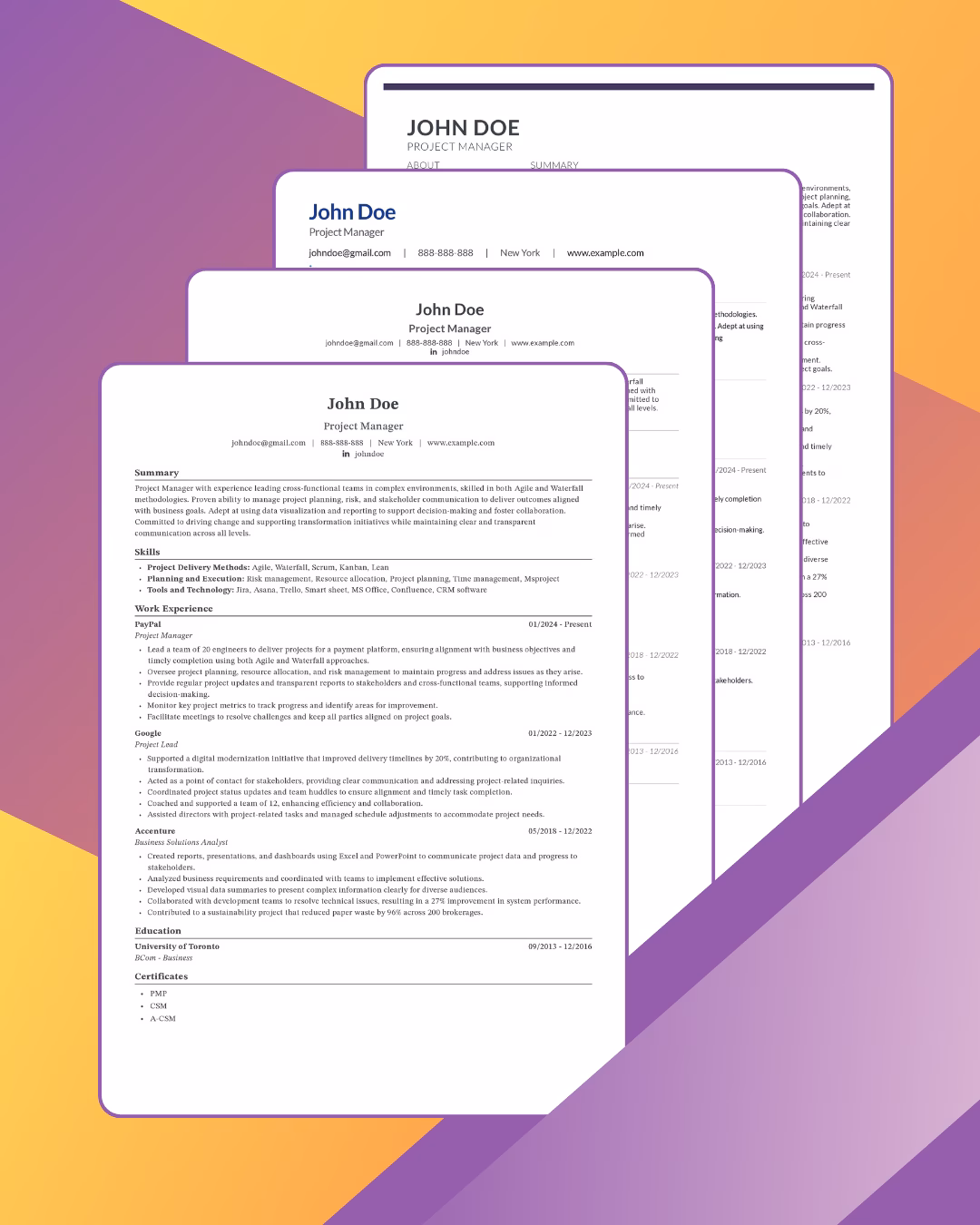 Professional Resume Templates - ATS-friendly designs for job applications